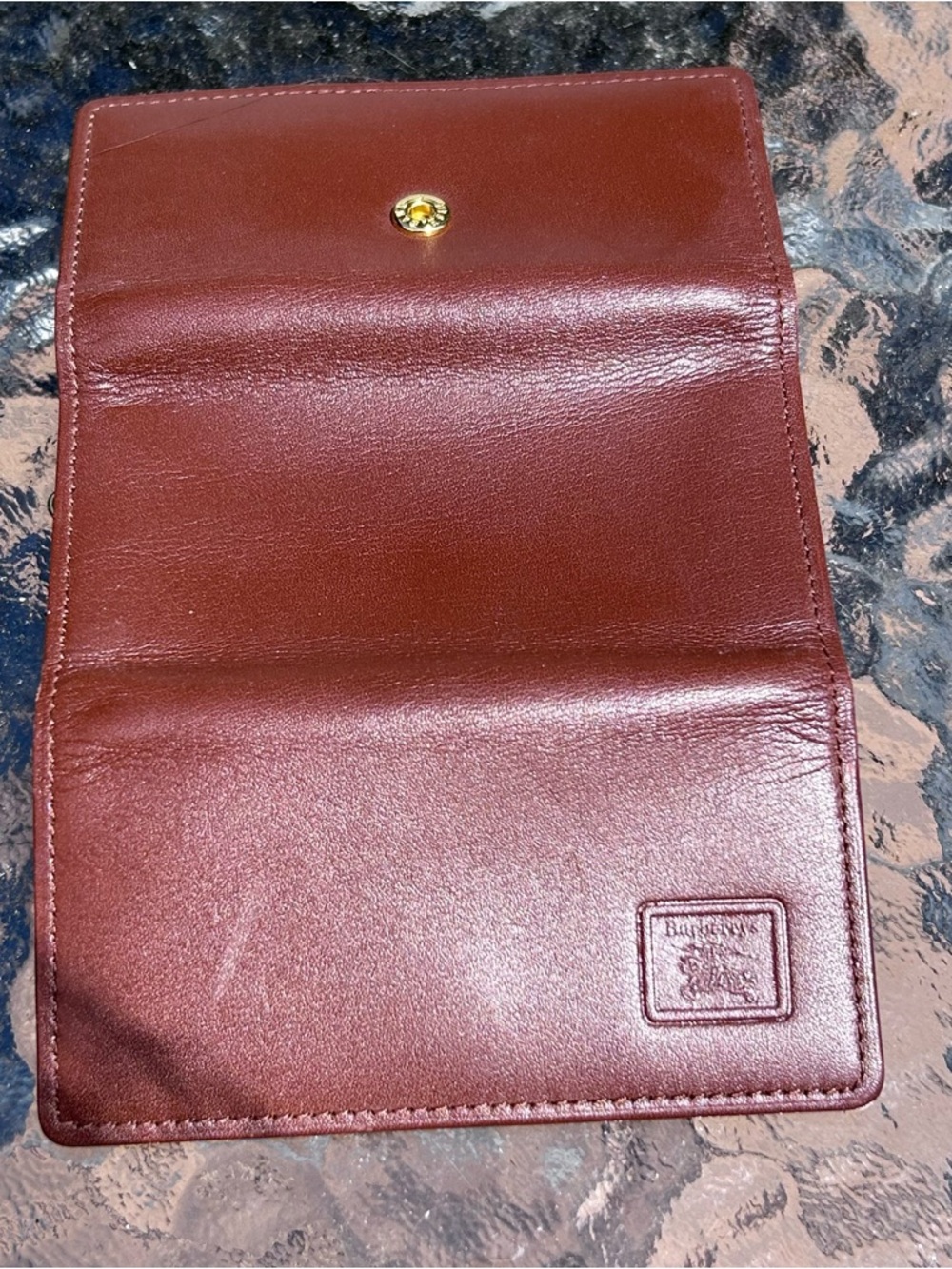 Vintage Burberrys EUC 3 Ring Key Holder Brown Bordeaux Leather - Picture 8 of 9